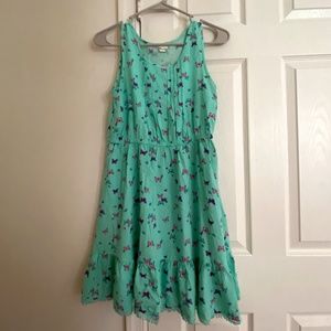 Young Girls Green Butterfly Dress